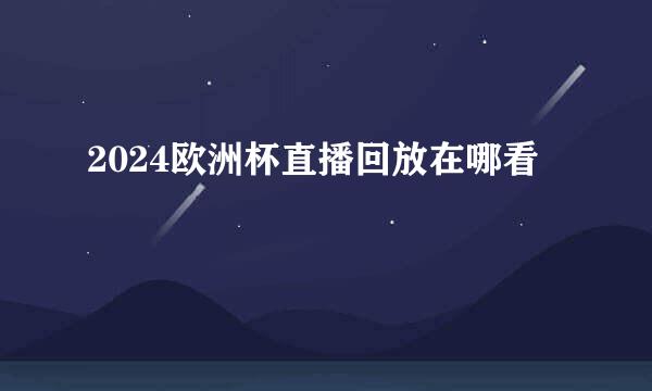 2024欧洲杯直播回放在哪看