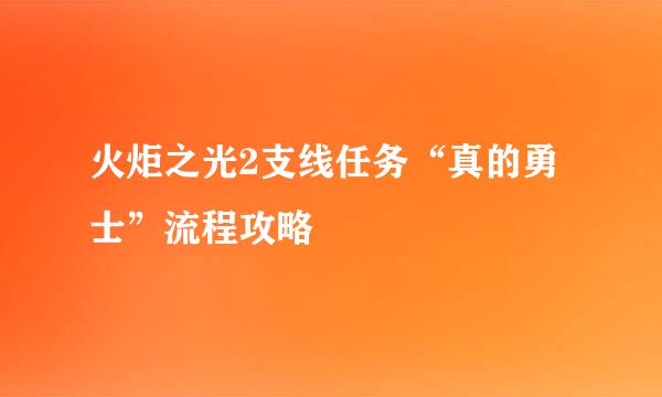 火炬之光2支线任务“真的勇士”流程攻略