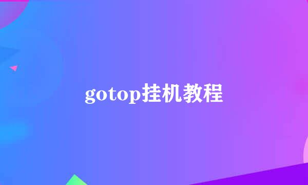 gotop挂机教程