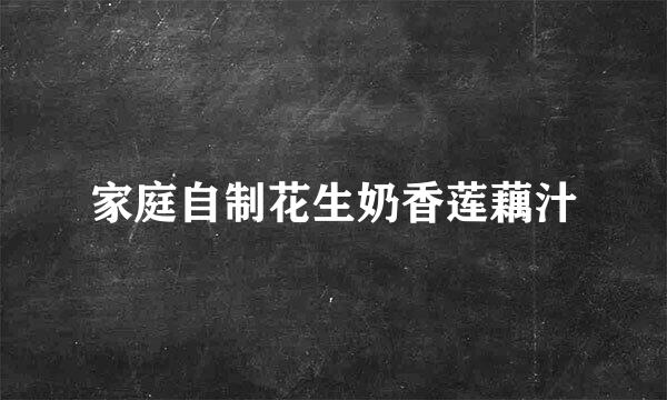 家庭自制花生奶香莲藕汁