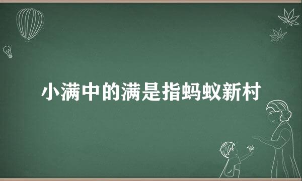 小满中的满是指蚂蚁新村