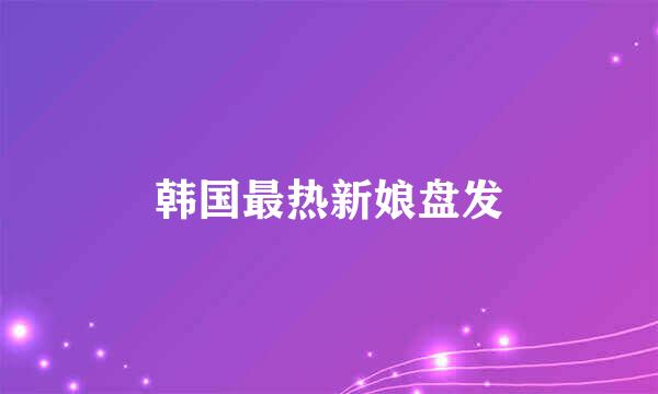 韩国最热新娘盘发