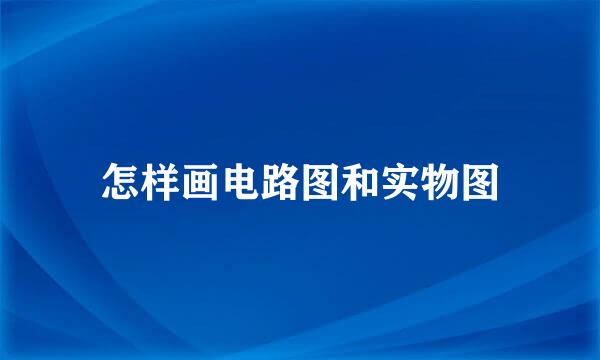 怎样画电路图和实物图