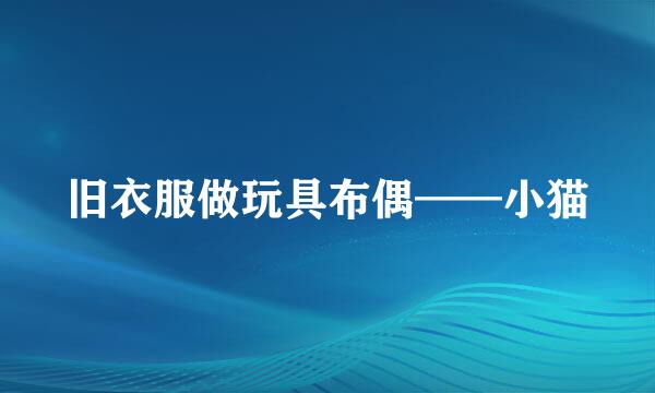 旧衣服做玩具布偶——小猫