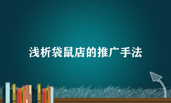 浅析袋鼠店的推广手法