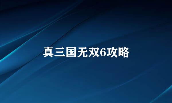 真三国无双6攻略