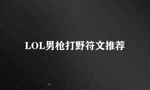 LOL男枪打野符文推荐