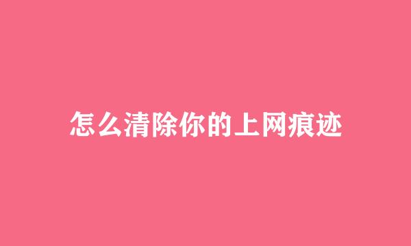 怎么清除你的上网痕迹