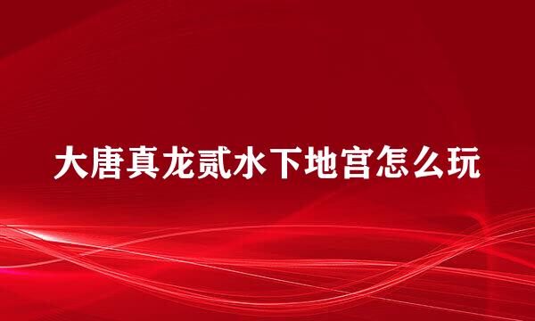 大唐真龙贰水下地宫怎么玩