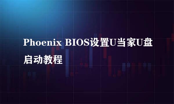 Phoenix BIOS设置U当家U盘启动教程