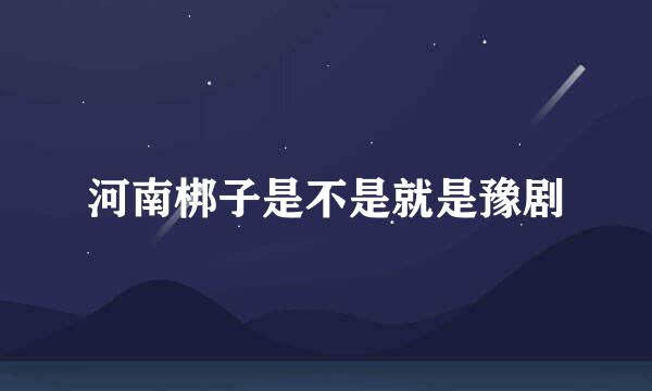 河南梆子是不是就是豫剧
