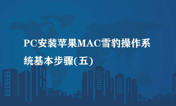 PC安装苹果MAC雪豹操作系统基本步骤(五)