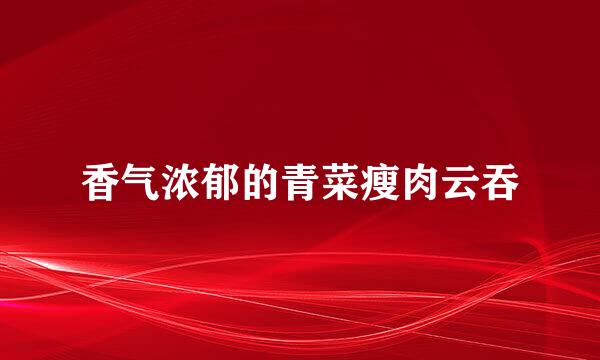 香气浓郁的青菜瘦肉云吞