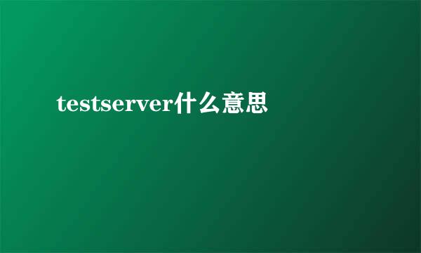 testserver什么意思