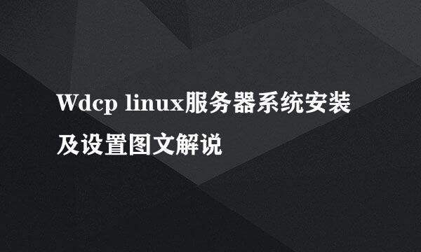 Wdcp linux服务器系统安装及设置图文解说