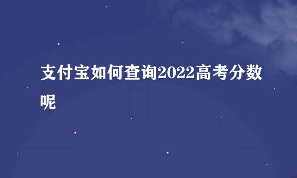 支付宝如何查询2022高考分数呢