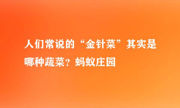 人们常说的“金针菜”其实是哪种蔬菜？蚂蚁庄园