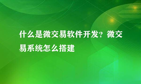 什么是微交易软件开发？微交易系统怎么搭建