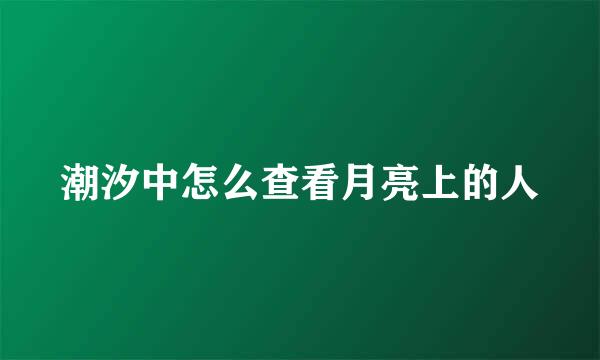 潮汐中怎么查看月亮上的人