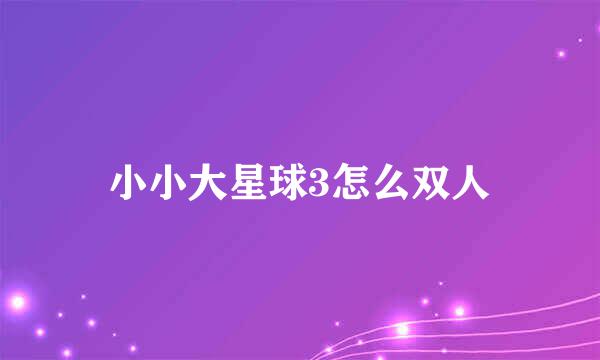 小小大星球3怎么双人