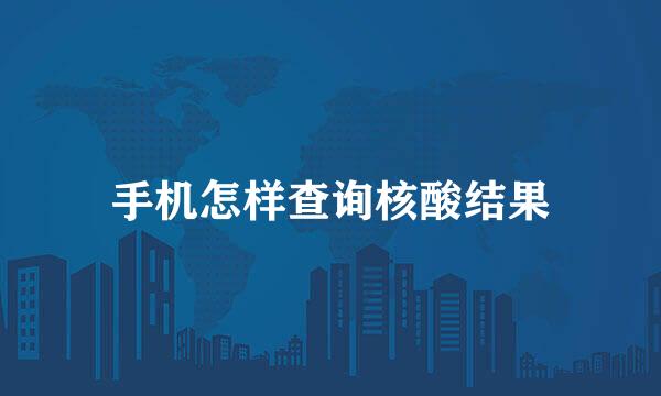 手机怎样查询核酸结果