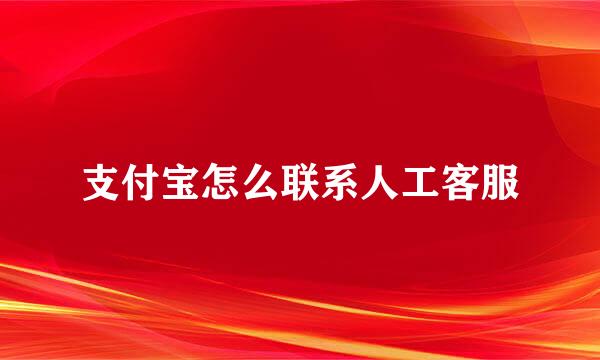 支付宝怎么联系人工客服