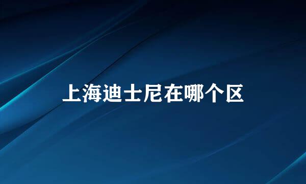 上海迪士尼在哪个区