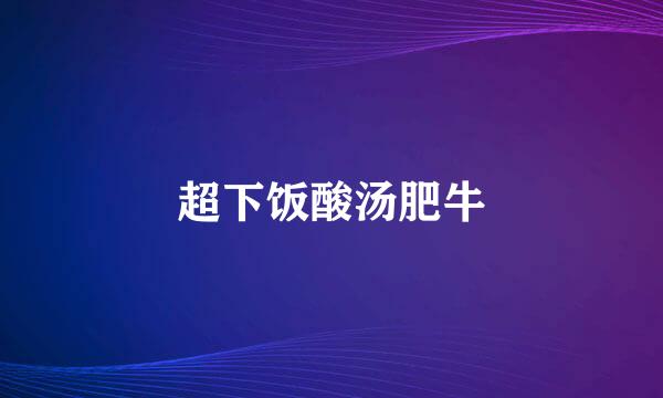 超下饭酸汤肥牛