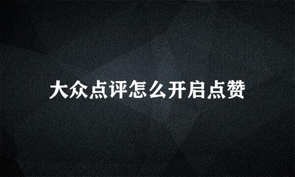大众点评怎么开启点赞