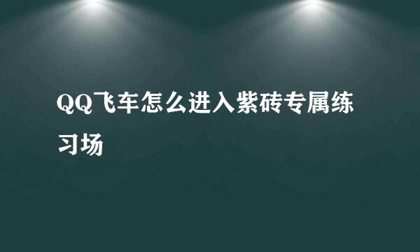 QQ飞车怎么进入紫砖专属练习场