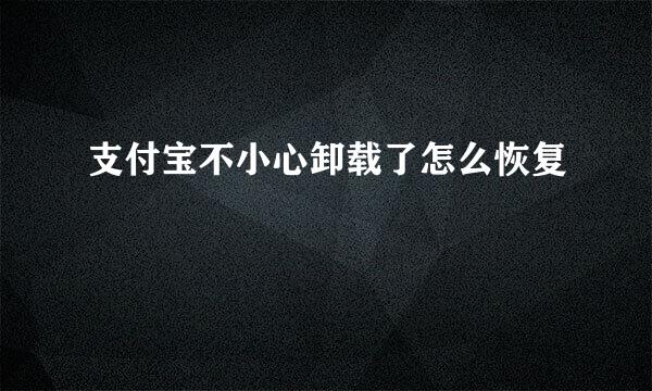 支付宝不小心卸载了怎么恢复