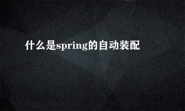 什么是spring的自动装配