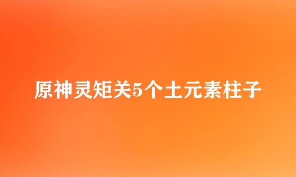 原神灵矩关5个土元素柱子