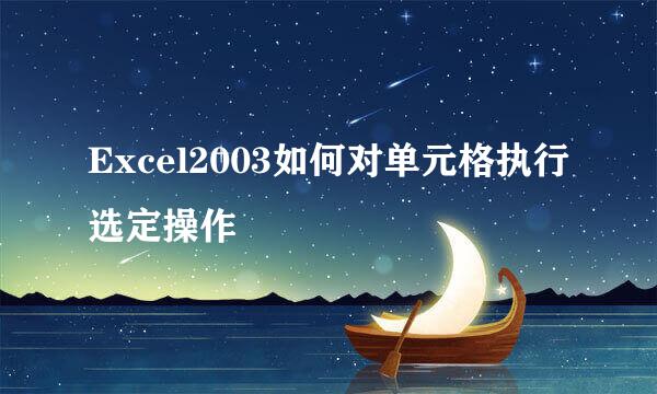 Excel2003如何对单元格执行选定操作