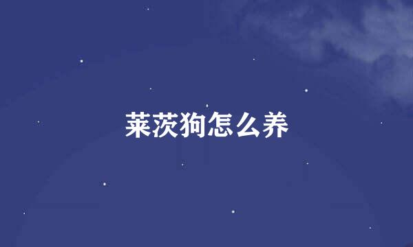 莱茨狗怎么养