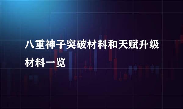 八重神子突破材料和天赋升级材料一览