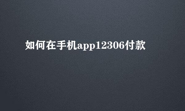如何在手机app12306付款