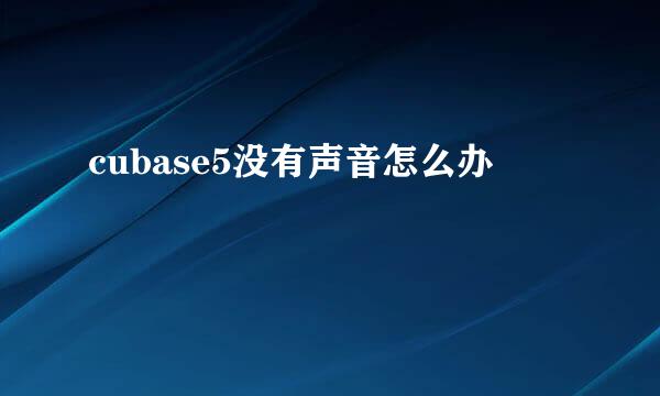 cubase5没有声音怎么办