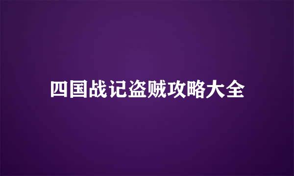 四国战记盗贼攻略大全