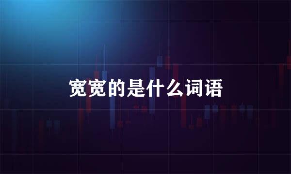 宽宽的是什么词语