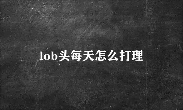 lob头每天怎么打理