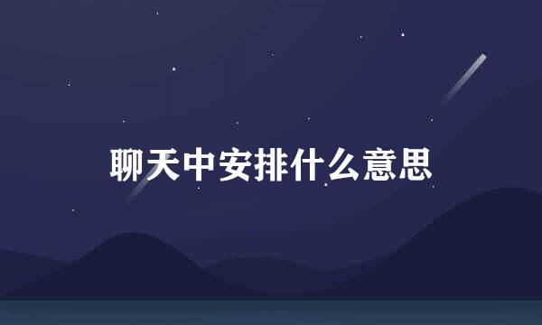聊天中安排什么意思