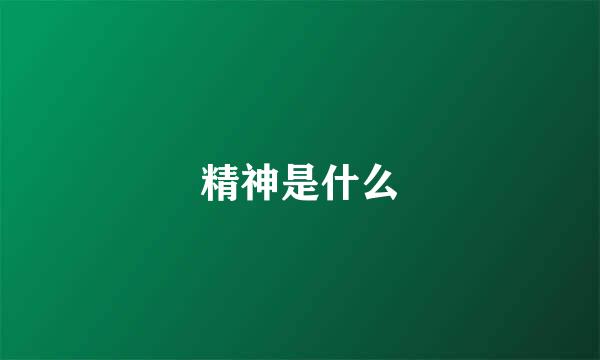 精神是什么