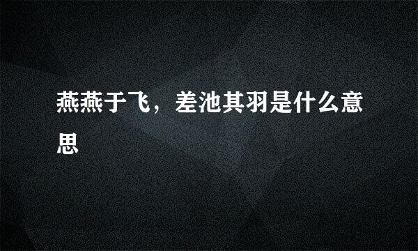 燕燕于飞，差池其羽是什么意思