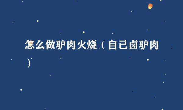 怎么做驴肉火烧（自己卤驴肉）