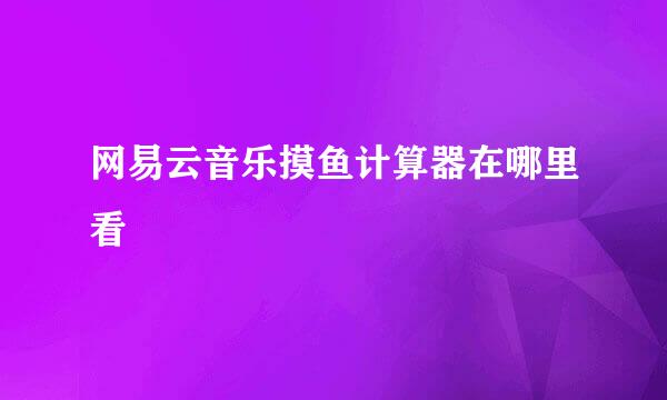 网易云音乐摸鱼计算器在哪里看