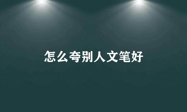 怎么夸别人文笔好