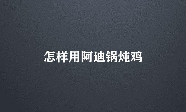 怎样用阿迪锅炖鸡