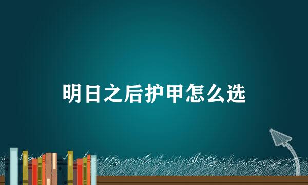 明日之后护甲怎么选