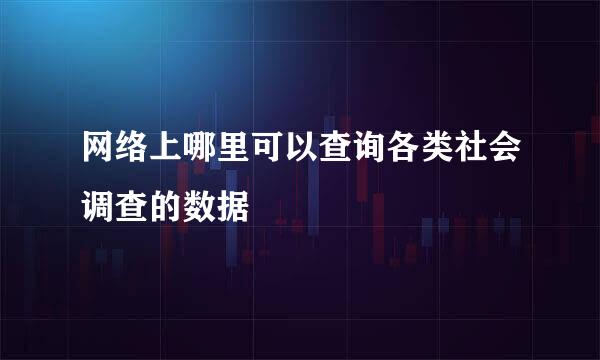 网络上哪里可以查询各类社会调查的数据
